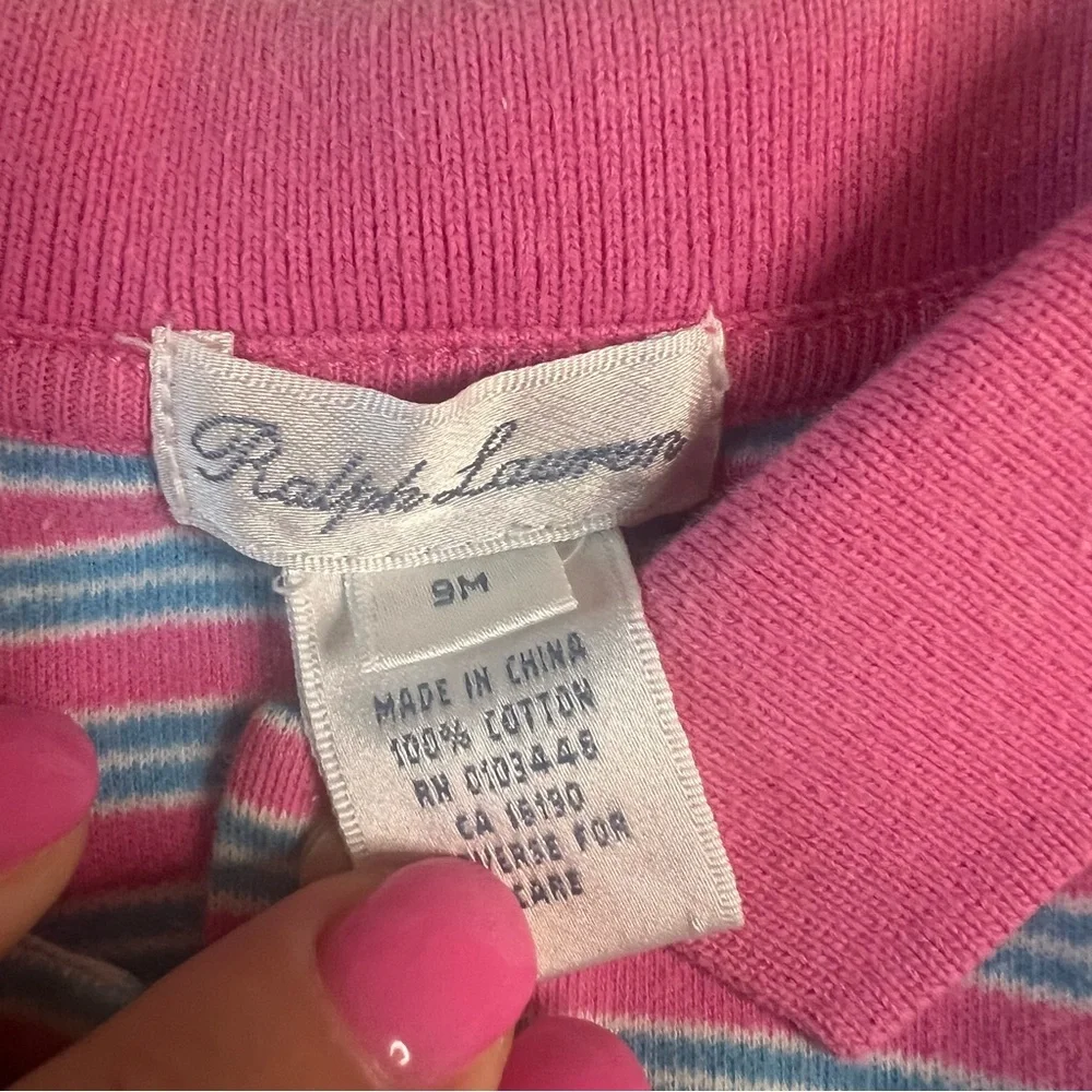 Ralph Lauren Girls‎ 9 Month Pink cable knit & collared Dress Bundle (2 Pieces)